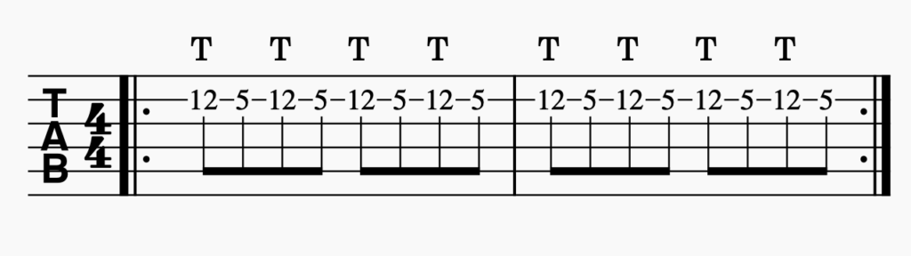 ギターのタッピング奏法 TAB譜 1