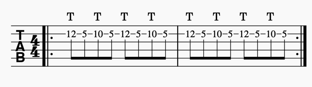 ギターのタッピング奏法 TAB譜 3
