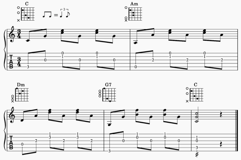 アルペジオ 3拍子のパターン2